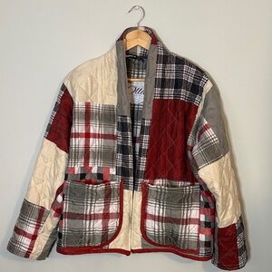 Plaid Patchwork Quilted Jacket